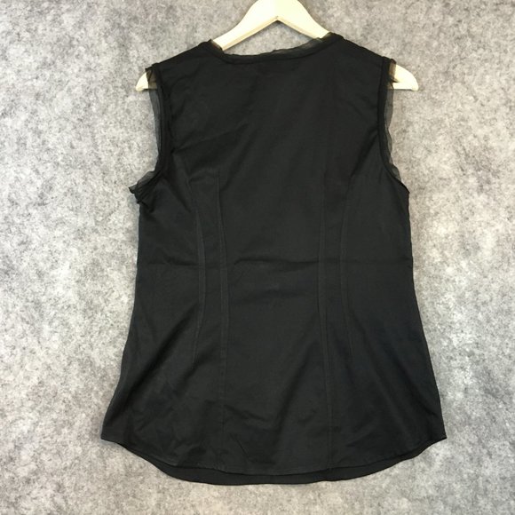 Attention Top M Tailored Fit Darts Seams Half Zip Tank Top Sleeveless Career - Picture 9 of 10
